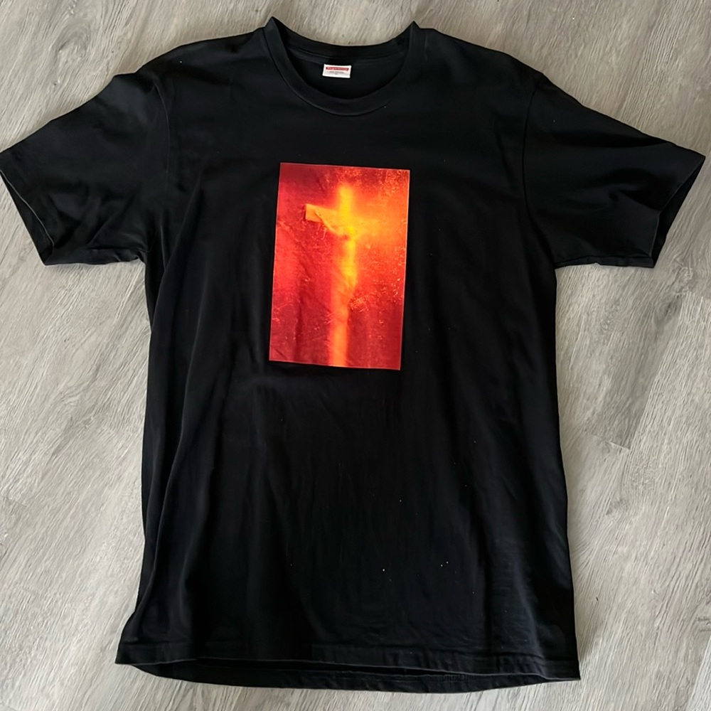 Supreme piss Christ tee black medium